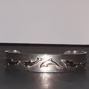 Kabana Sterling & 14K Gold Dolphin Cuff Bracelet